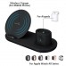 3 in 1 Qi Wireless Fast Charging Stand for iPhone 8/ 8Plus/ X/ Xr/ Xs/ Xs Max, Apple Watch 1/ 2/ 3/ 4, and Airpods support